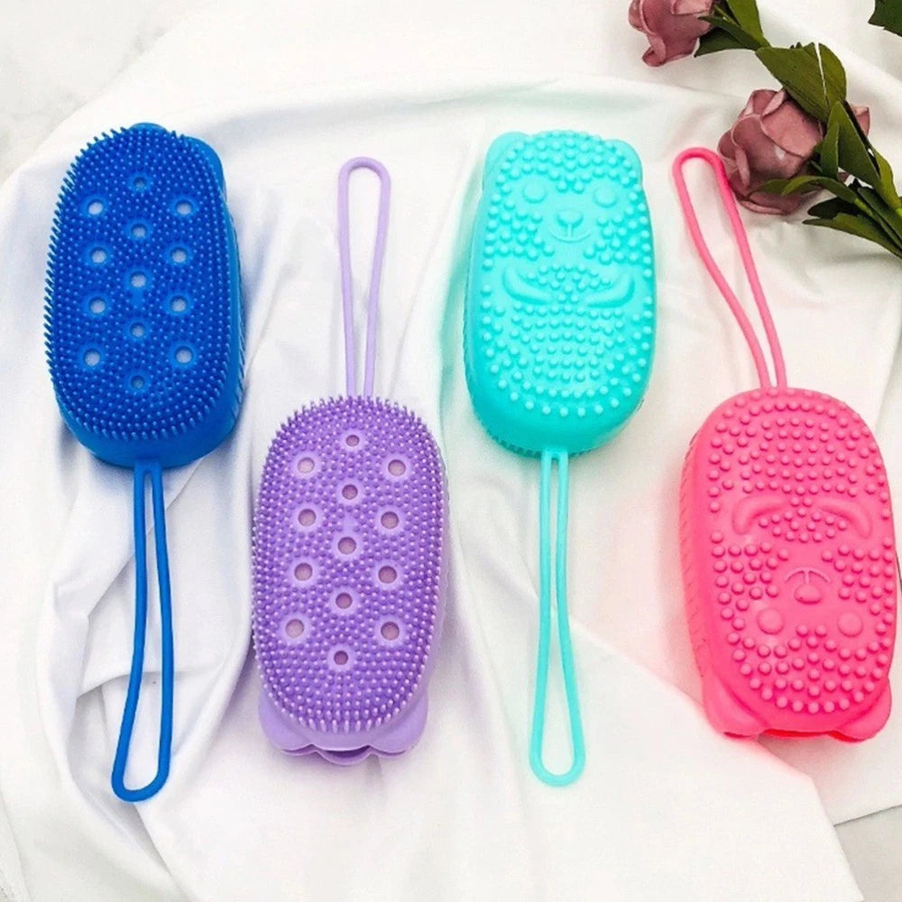 4 Pcs Silicone Bath Towel Men and Women Shower Exfoliating Brush Body