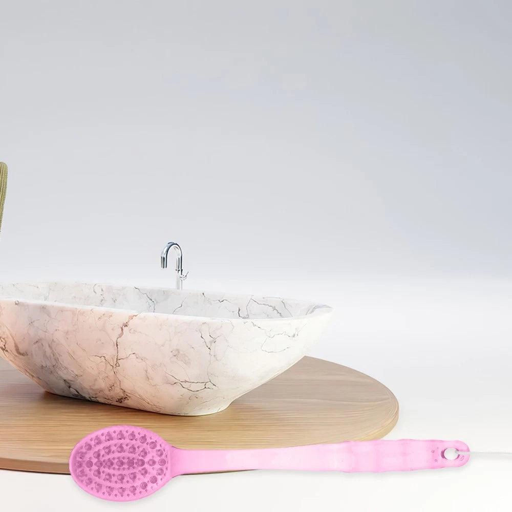 3 Pcs Long Handle Bath Brush Back Scrubber Body Massage Shower Brush