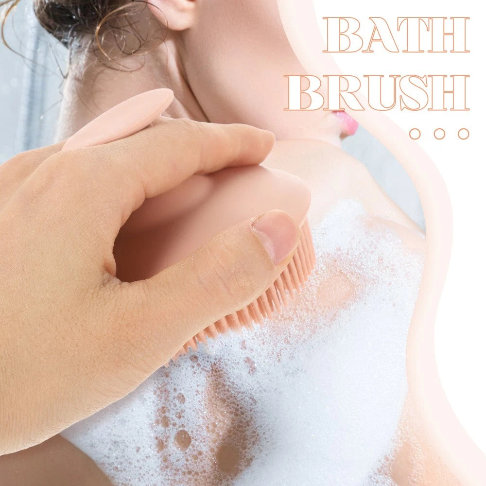 Bath Brush Exfoliating for Scrub Shower Portable Silicone