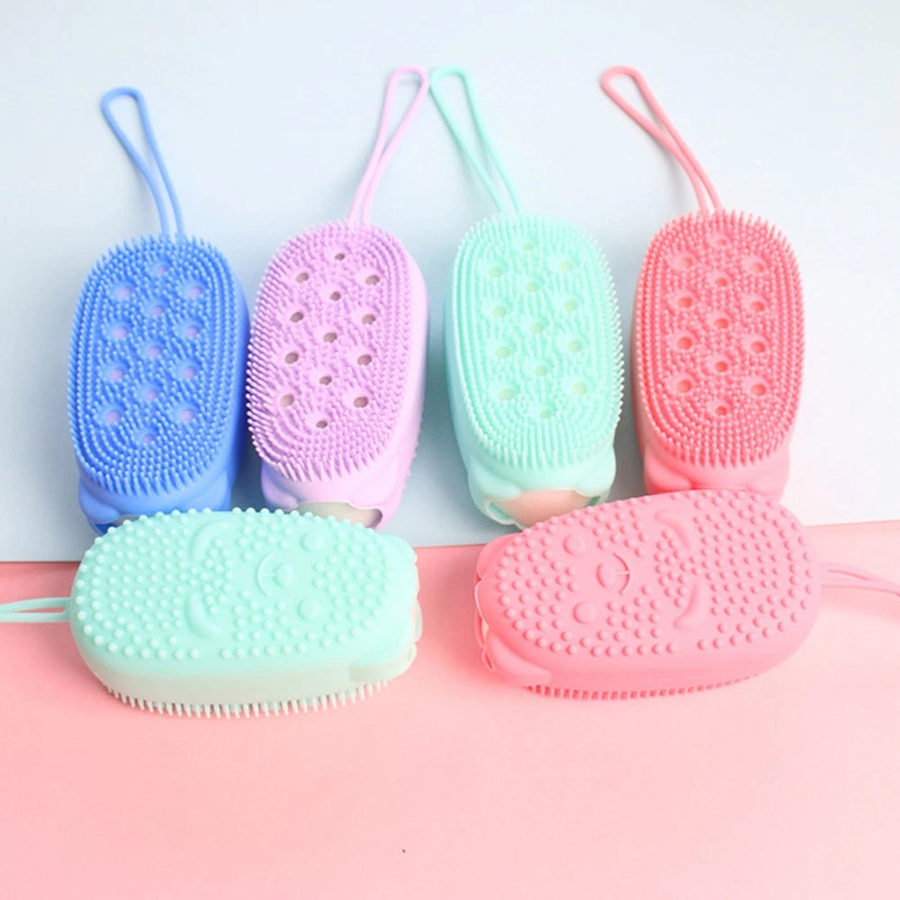 2 Pieces Bath Towel and Brush Child Man Scrubber Body Brushes for Shower