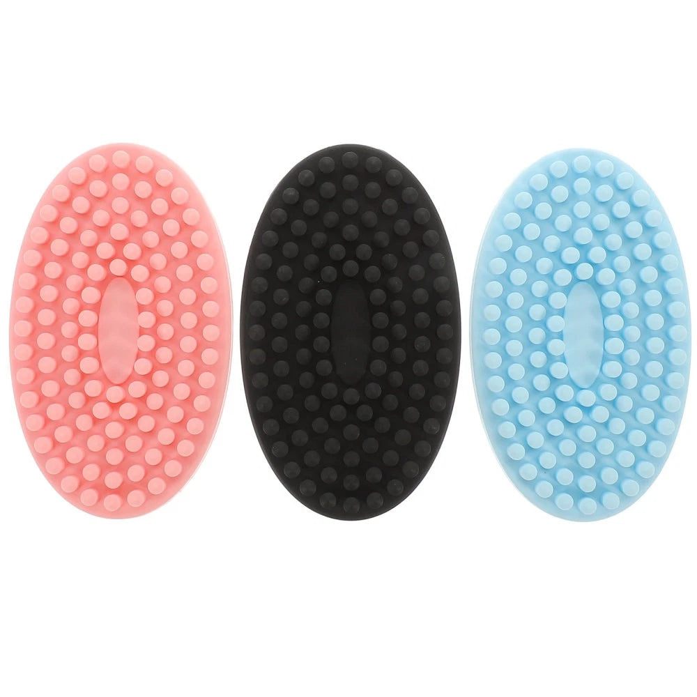 3 Pcs Shampoo Bath Brush Child Silicone Body Scrubber Shower for