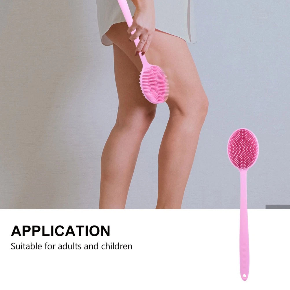 1Pc Bath Brush Silicone Bath Brush Long Handle Bathing Supplies Bath Brush