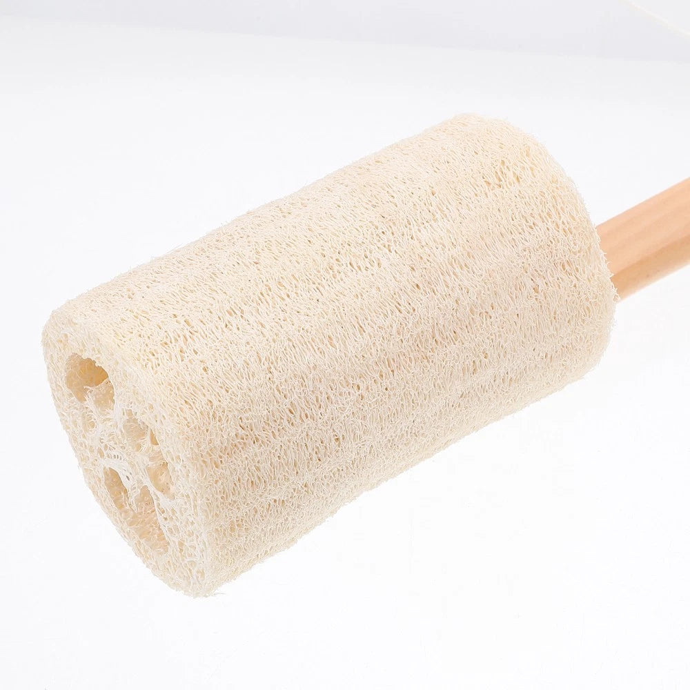 Natural Loofah Exfoliating Brush Long Handle Bath Cleaning Tool