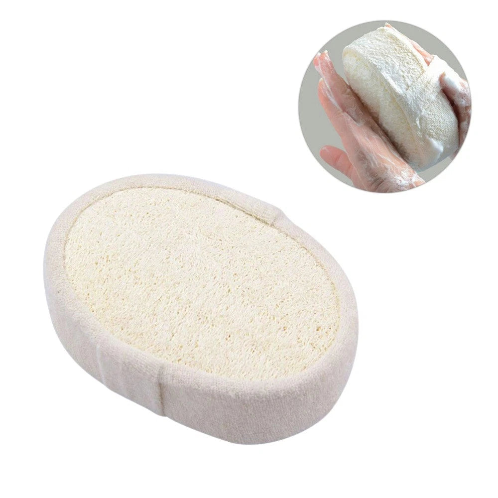 3 Pcs Loofah Bath Towel Body Brush Shower Sponge Pouf Back Scrubber