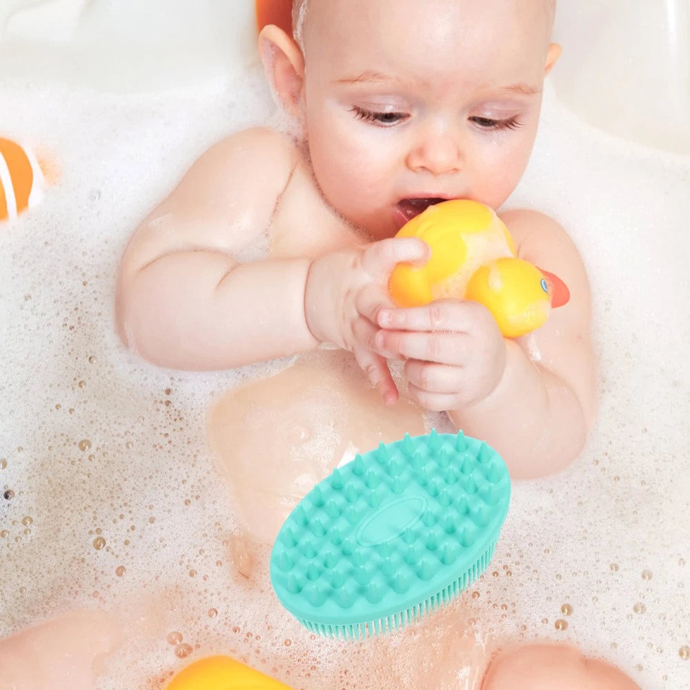 2 Pack Silicone Bath Brush Man Child Baby Adult Shower Practical