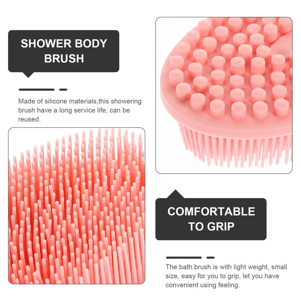 3 Pcs Shampoo Bath Brush Child Silicone Body Scrubber Shower for