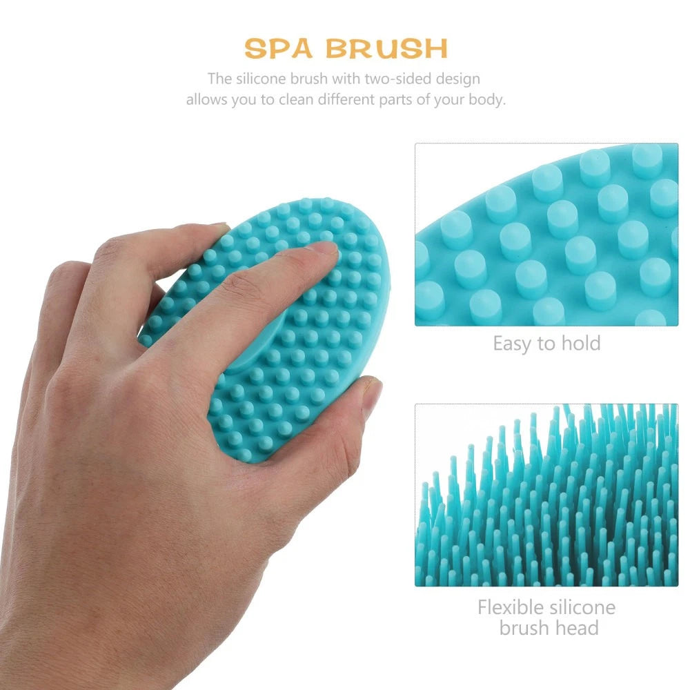 2Pcs Baby Silicone Body Brushes Practical Bath Brushes Shower SPA Brush
