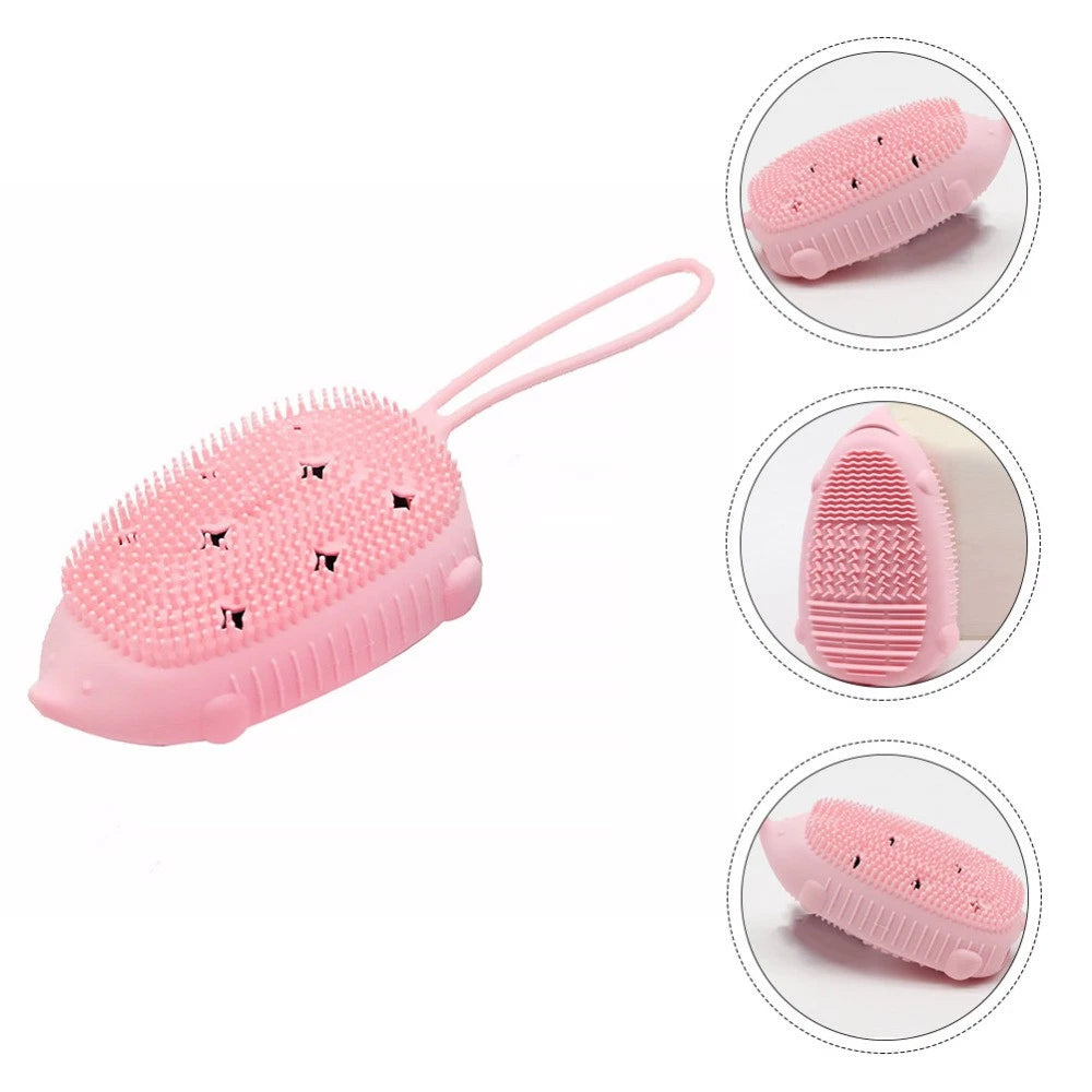 Bath Brush Silicone Body Scrubber Shower Child Baby Portable Double Sided