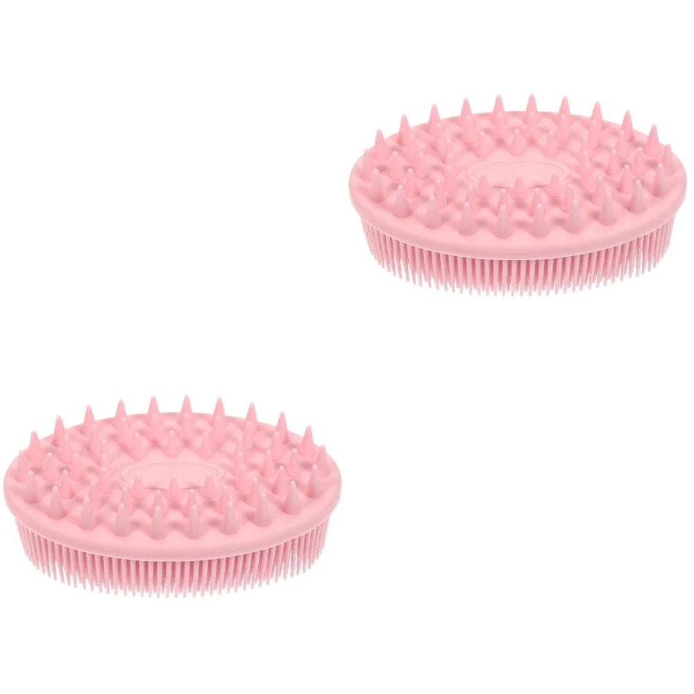 2 PCS Silicone Bath Brush Man Child Baby Hair Scrubber Scrubbers