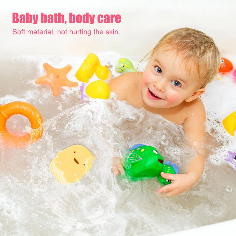 2 Pcs Baby Bath Sponge Infant Shower Rubbing Scrubber Body Bath Brush PVA