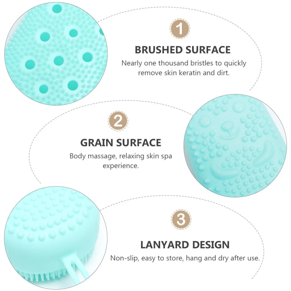 2 Pack Bath Scrubber Brush Exfoliating Body Shower Exfoliator Baby Back