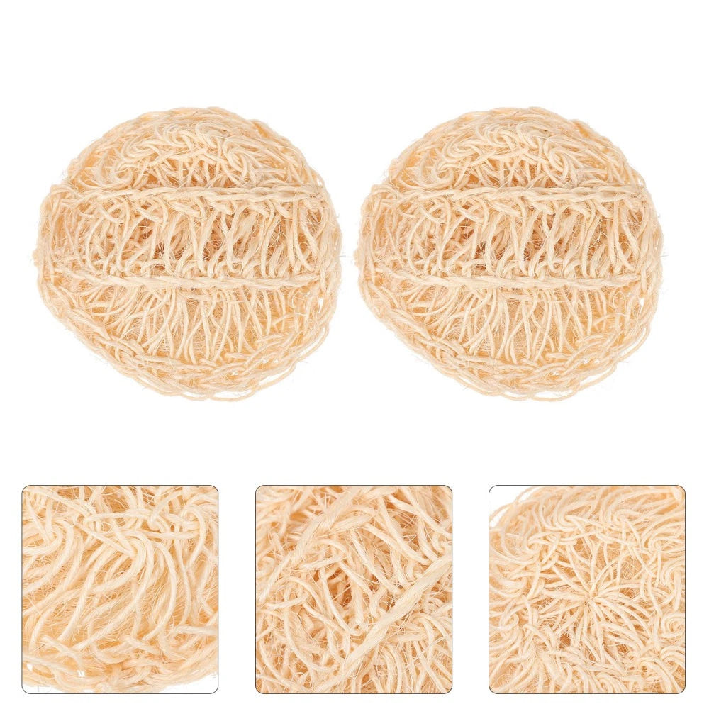 2 Pcs Sisal Bath Brush Body Scruber Shower Products Mother Balls Scrubber