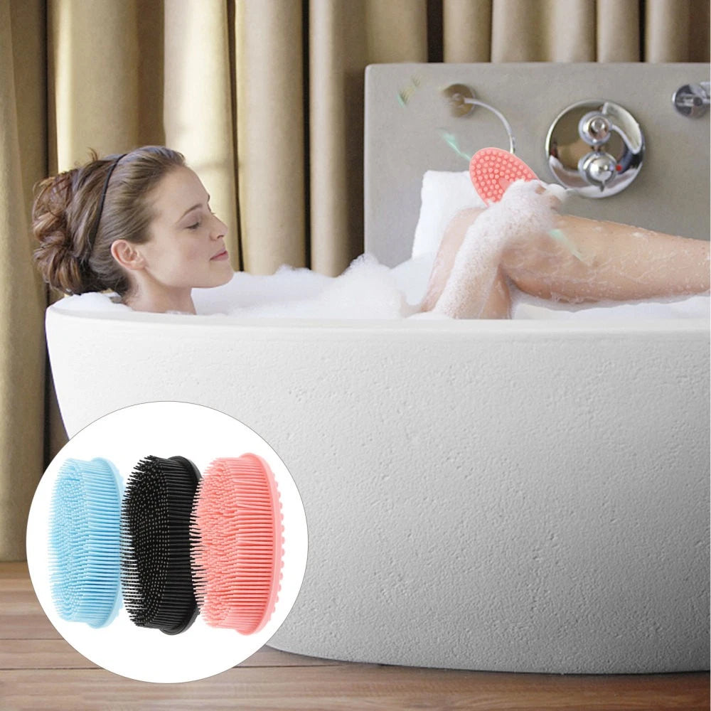 3 Pcs Shampoo Bath Brush Child Silicone Body Scrubber Shower for