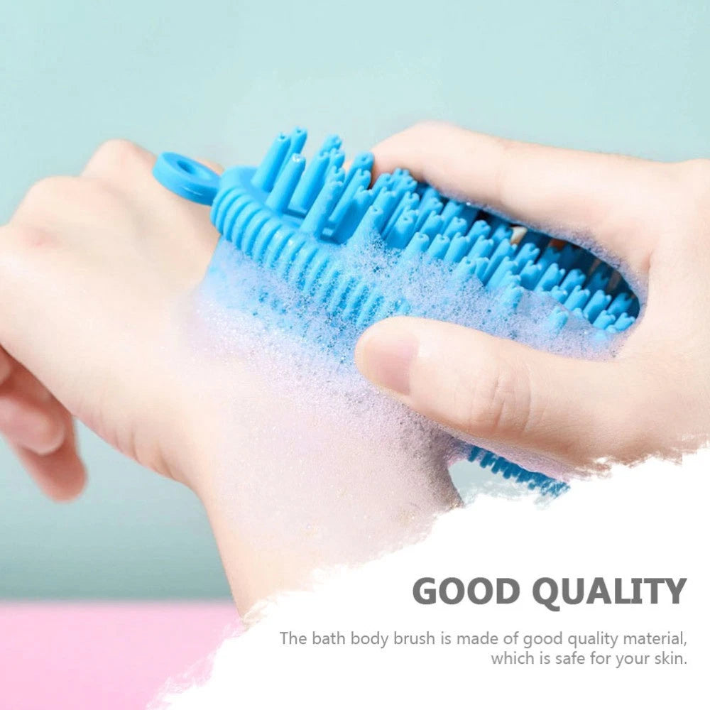 2 Pcs Bath Brush Man Newborn Body Silicone Scrubber Skin Cleaning