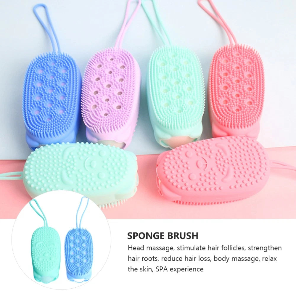 2 Pieces Bath Towel and Brush Child Man Scrubber Body Brushes for Shower