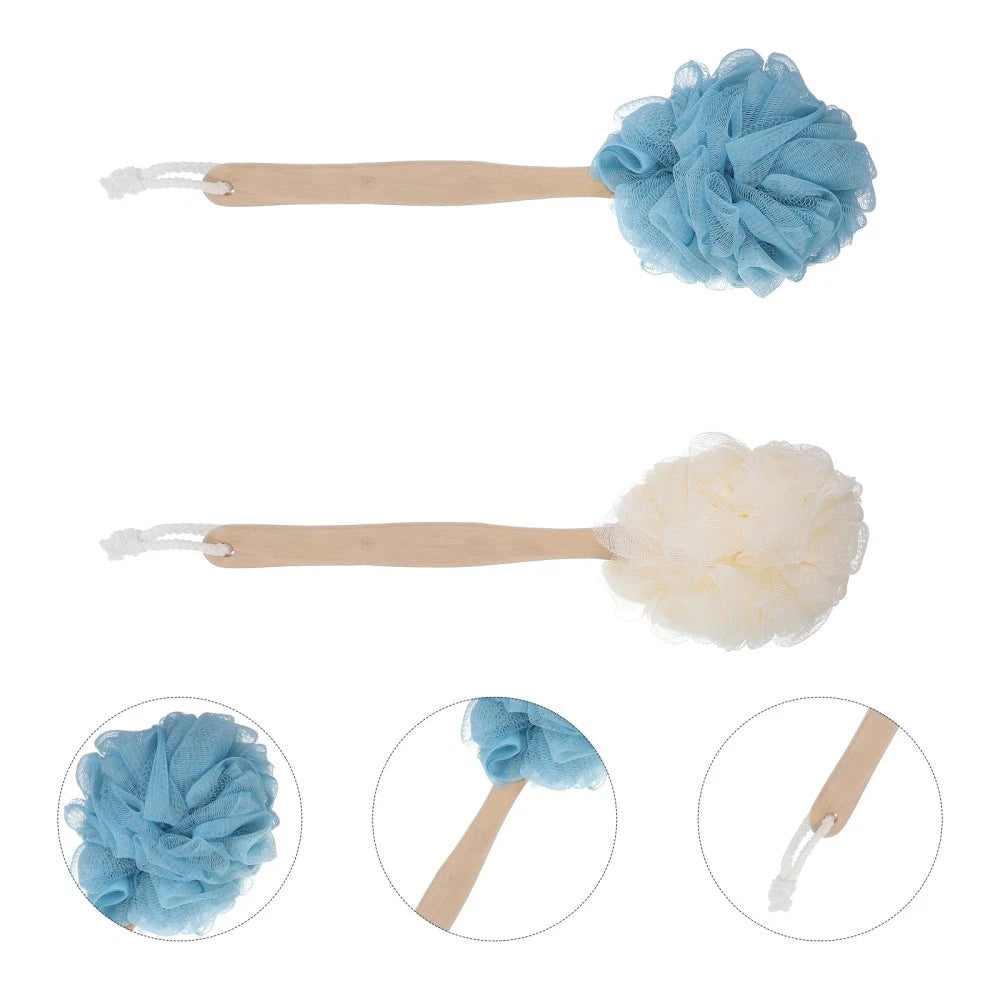 2 Pcs Shower Scrubber Bathing Brushes with Long Handle