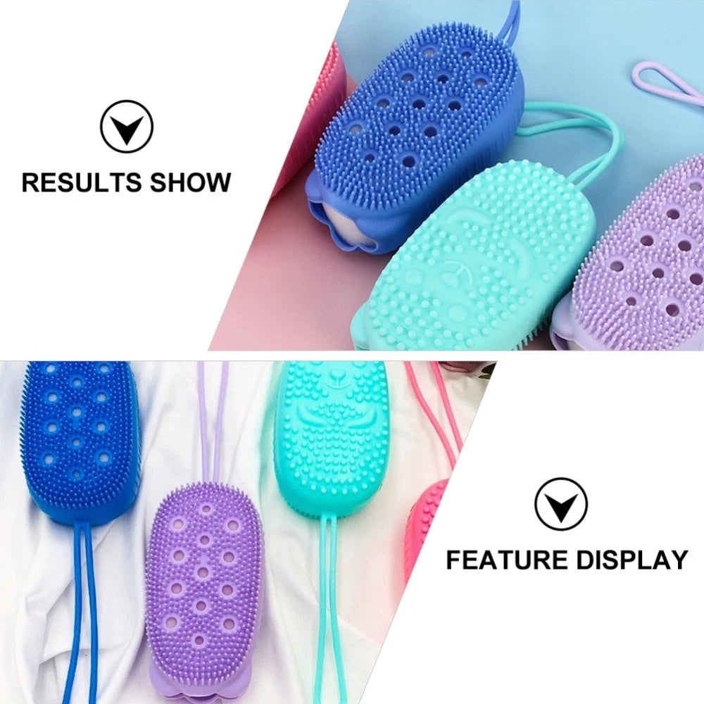 4 Pcs Silicone Bath Towel Men and Women Shower Exfoliating Brush Body
