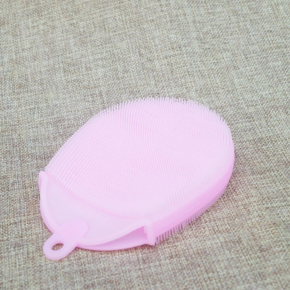 2 Pcs Silicone Bath Body Brush Silicone Bath Scrubber Exfoliating Shower Brush