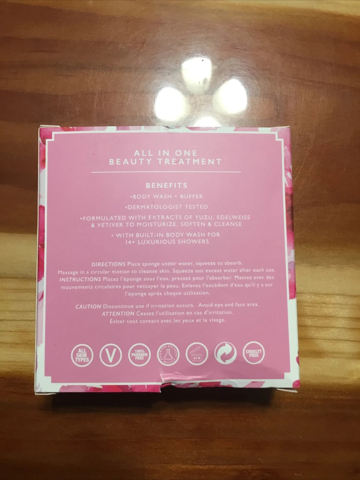 Spongelle PEONY BLUSH Buffer Flower Body Wash Infused Sponge Exfoliate 3oz New