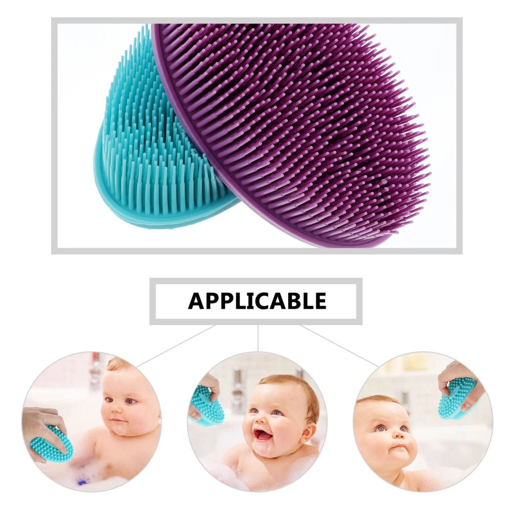 2Pcs Baby Silicone Body Brushes Practical Bath Brushes Shower SPA Brush