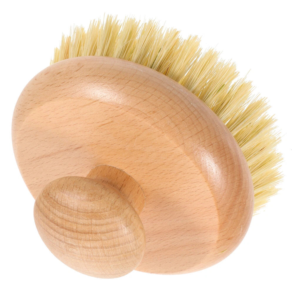 1pc Household Bath Brush Massage Brush Round-shaped Handle Cleaning Brush