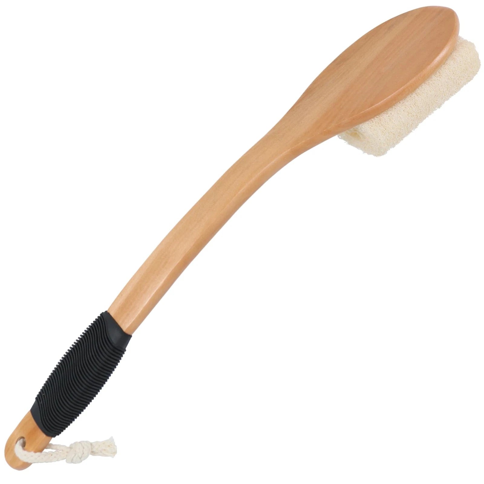 Back Loofah Scrubber Brush with Long Handle, Hard Loofa Sponge Body Bath Scru...