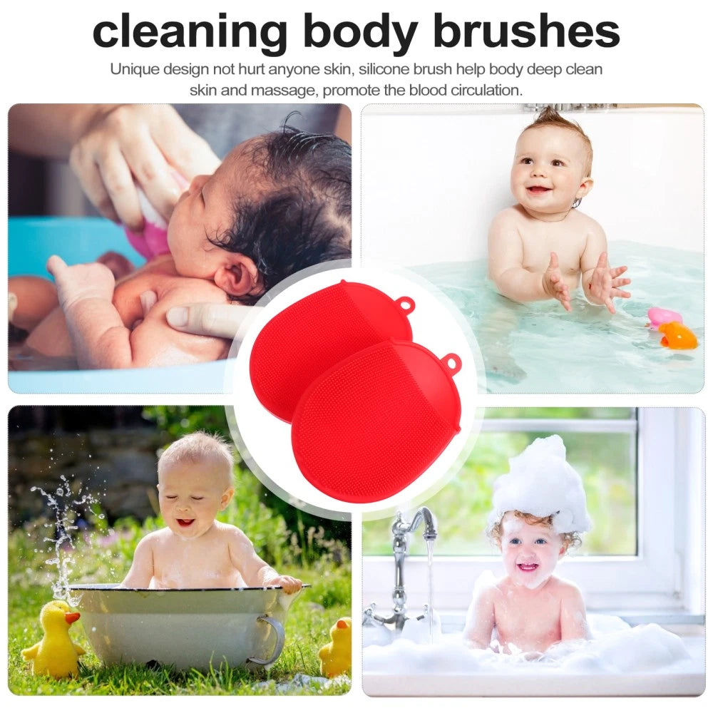 2 Pcs Bath Brush Body Scrubbers Baby Newborn Exfoliating Dry Brushing