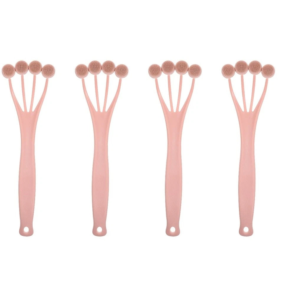 4 Pack Exfoliating Bath Brush Body Scrubber for Shower Long Handle