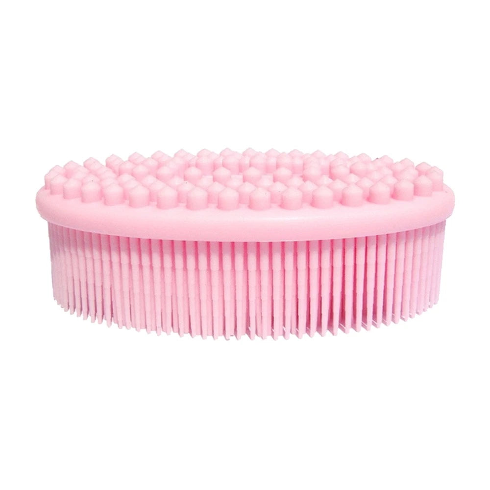 2 Pcs Massage Shampoo Brush Elder Silicone Shower Bathing Scrubber
