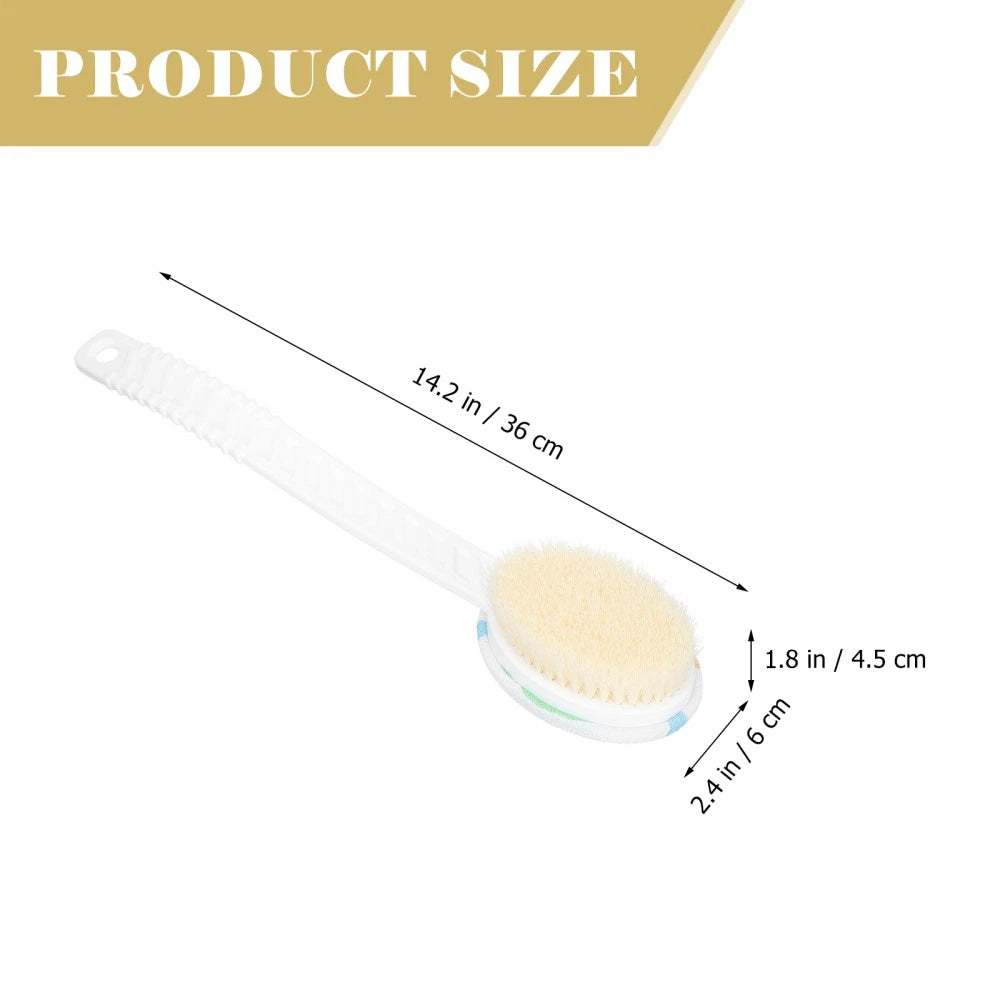1PC Supple Bristle Shower Brush Strong Cleaning Long Handle Bath Brush Bath Tool