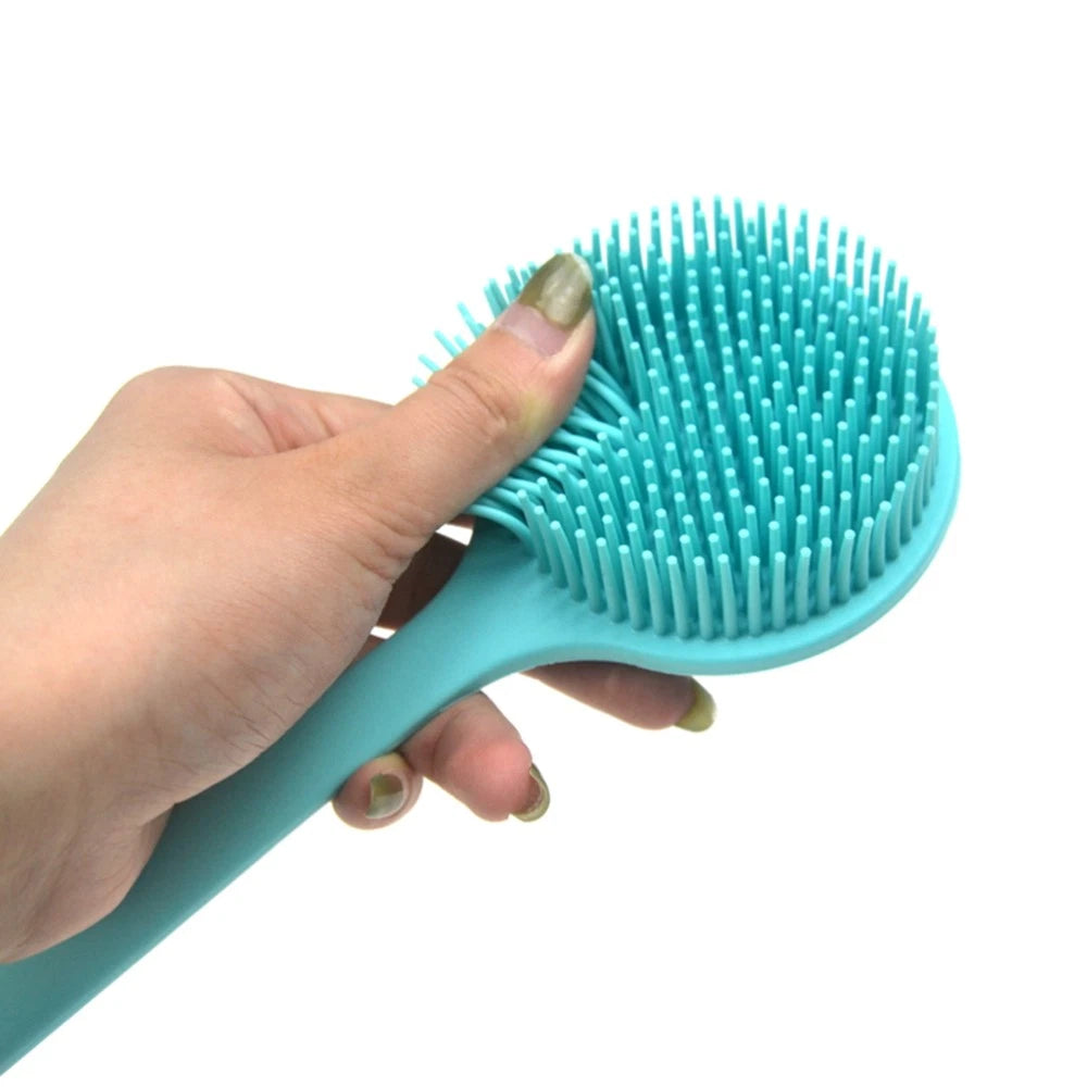 Silicone Bath Brush Back Exfoliator for Shower Body Care Long Handle