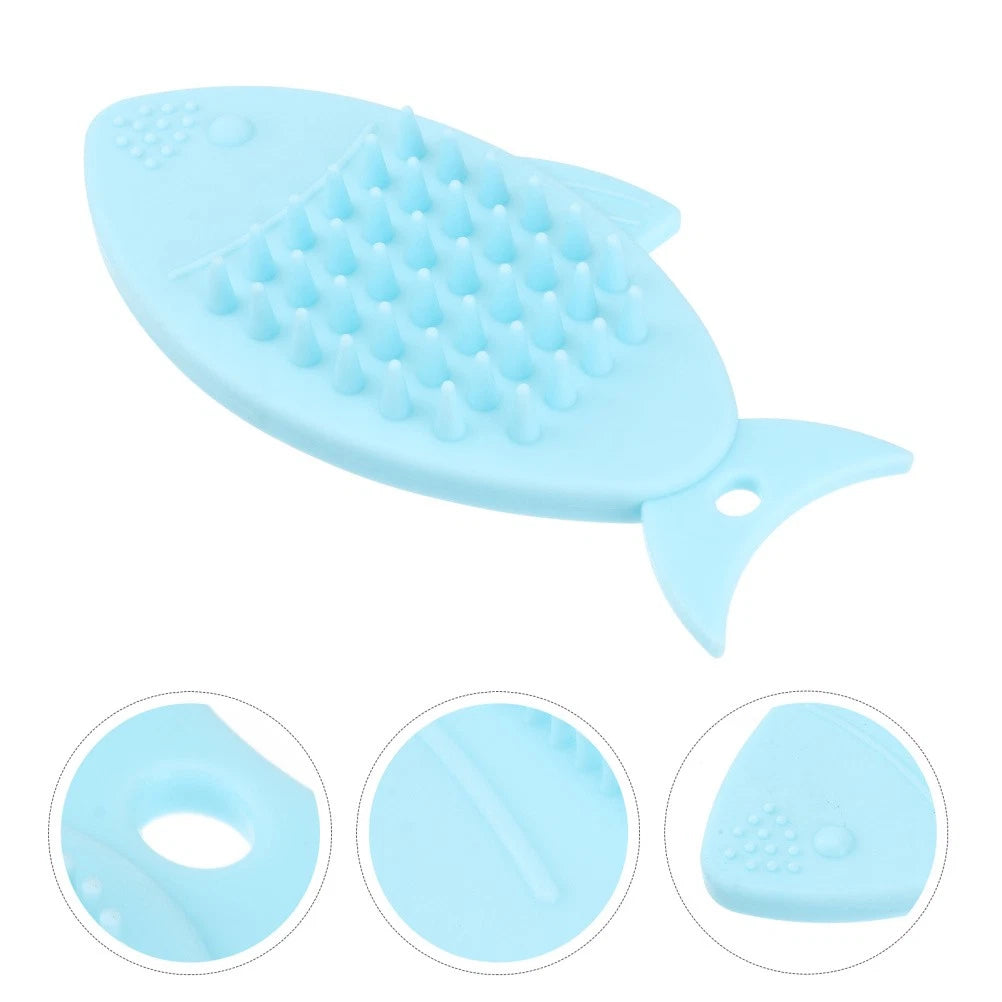 Fish-shaped Bath Brush Shower Scrubber for Body Cleansing Baby Child Handheld
