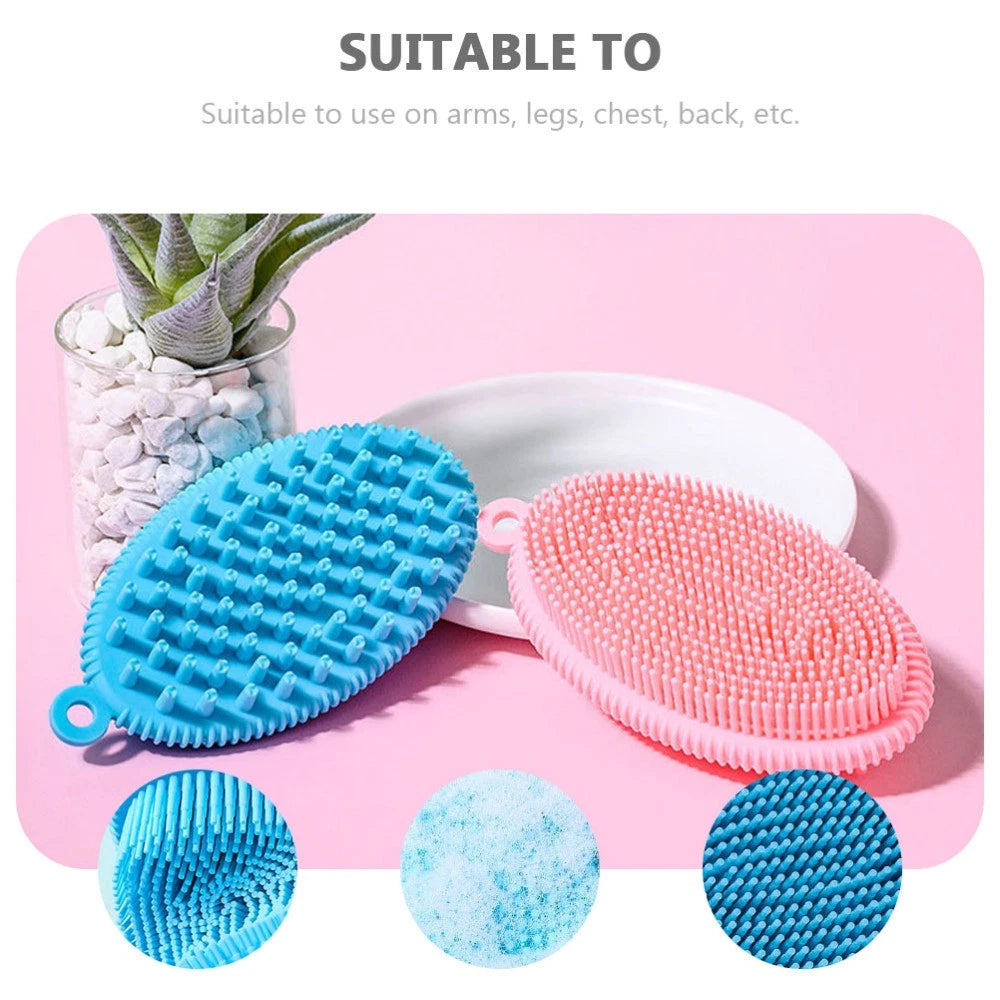 2 Pcs Bath Brush Man Newborn Body Silicone Scrubber Skin Cleaning