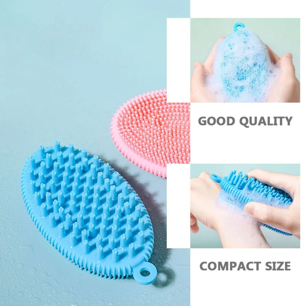 2 Pcs Bath Brush Man Newborn Body Silicone Scrubber Skin Cleaning