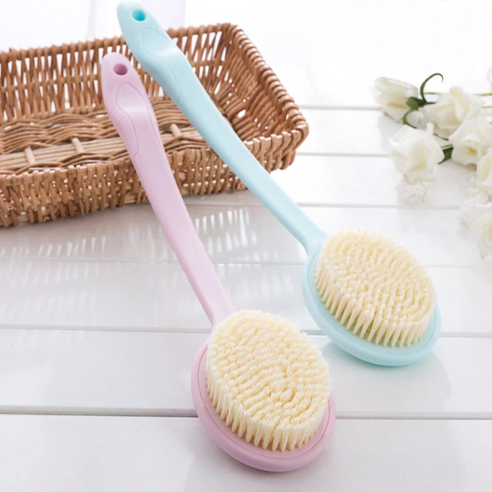 2 PCS Bath Back Cleaning Scrubber Back Loofah Brush Wet Dry Body Brush