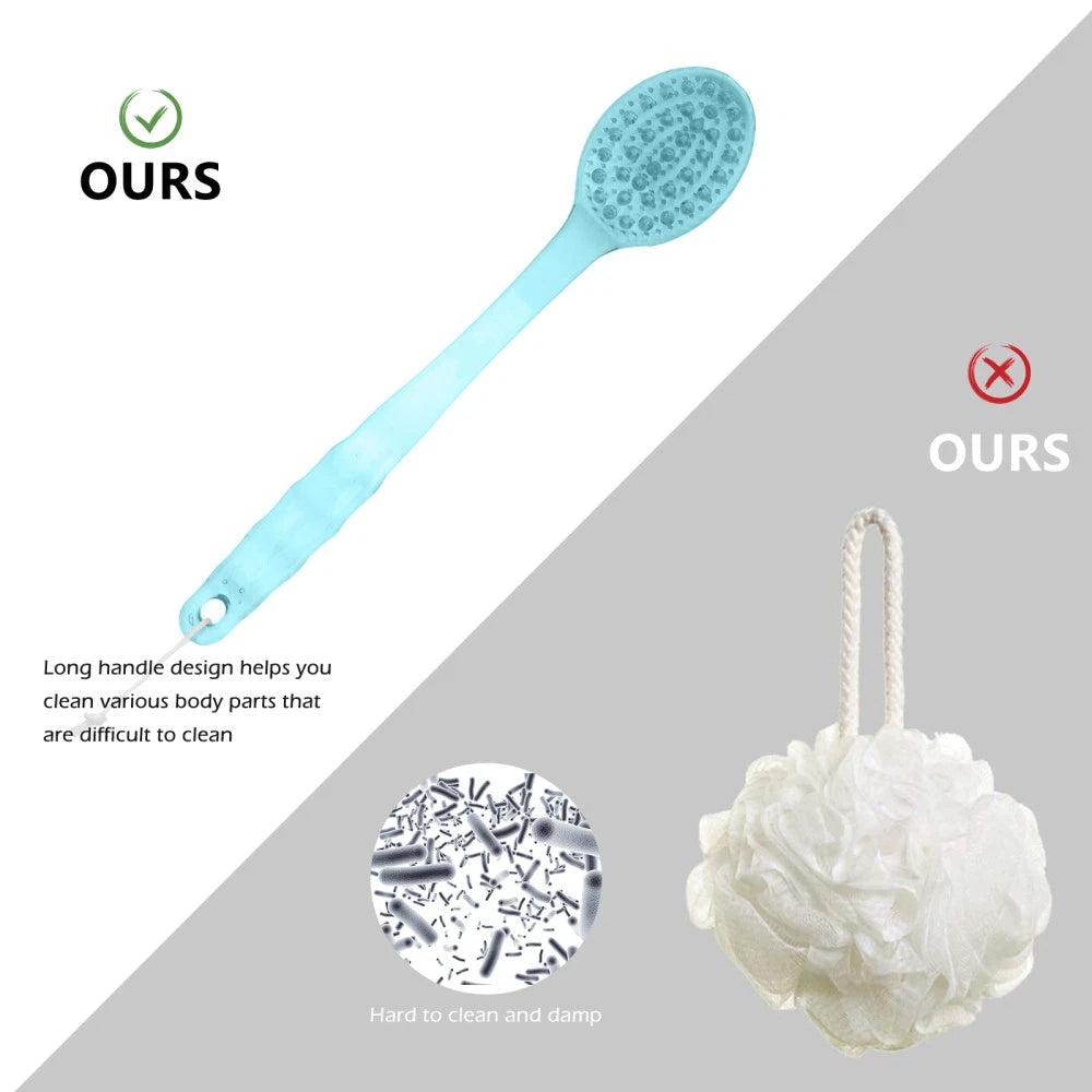 3 Pcs Long Handle Bath Brush Back Scrubber Body Massage Shower Brush