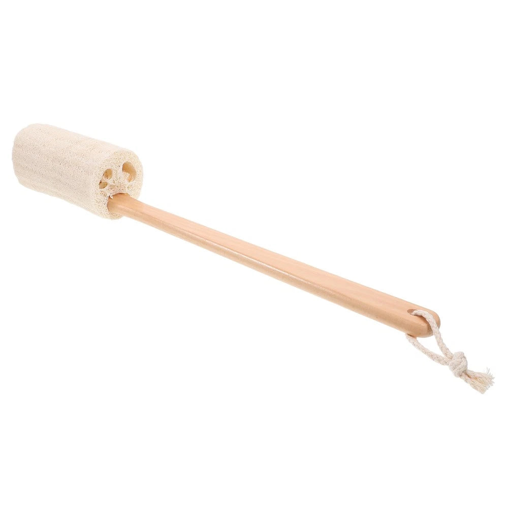 Natural Loofah Exfoliating Brush Long Handle Bath Cleaning Tool