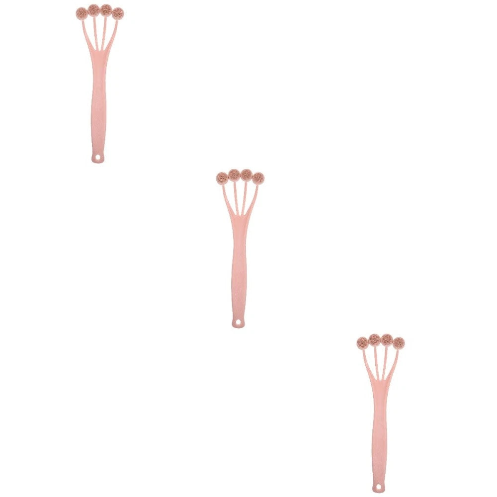 3 Count Exfoliating Bath Brush Shower Back Scrubber Long Handle for