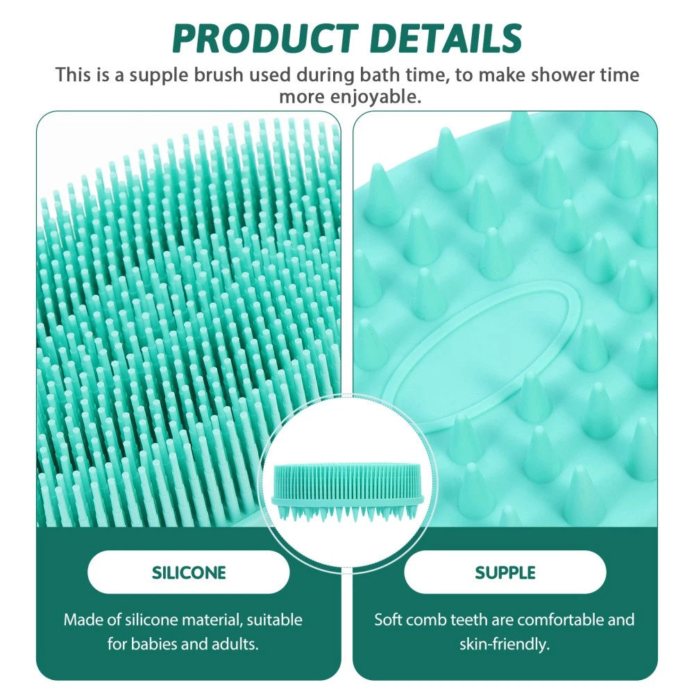 2 Pack Silicone Bath Brush Man Child Baby Adult Shower Practical