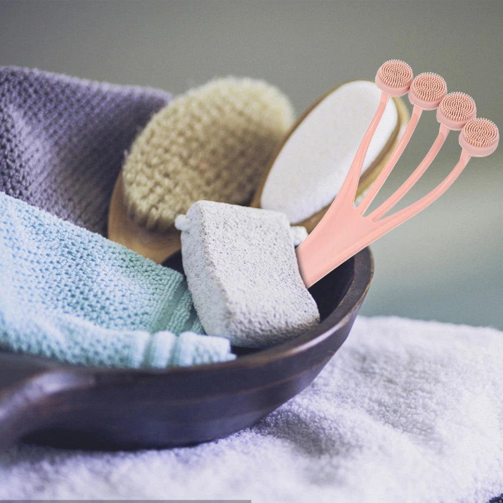 3 Count Exfoliating Bath Brush Shower Back Scrubber with Long Handle for Women