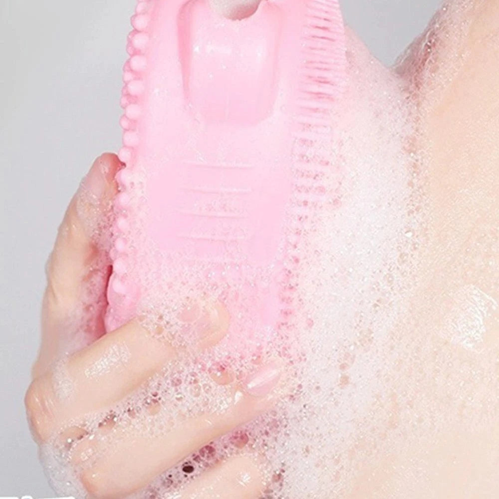 4pcs Silicone Bathing Brushes Double-sided Skin Massager Brushes Random Color