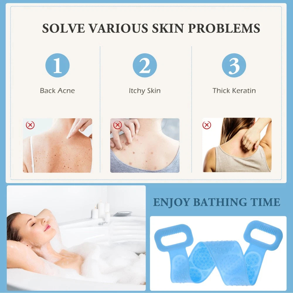 Silicone Body Brush Handle Silicone Back Washer Exfoliating Towel