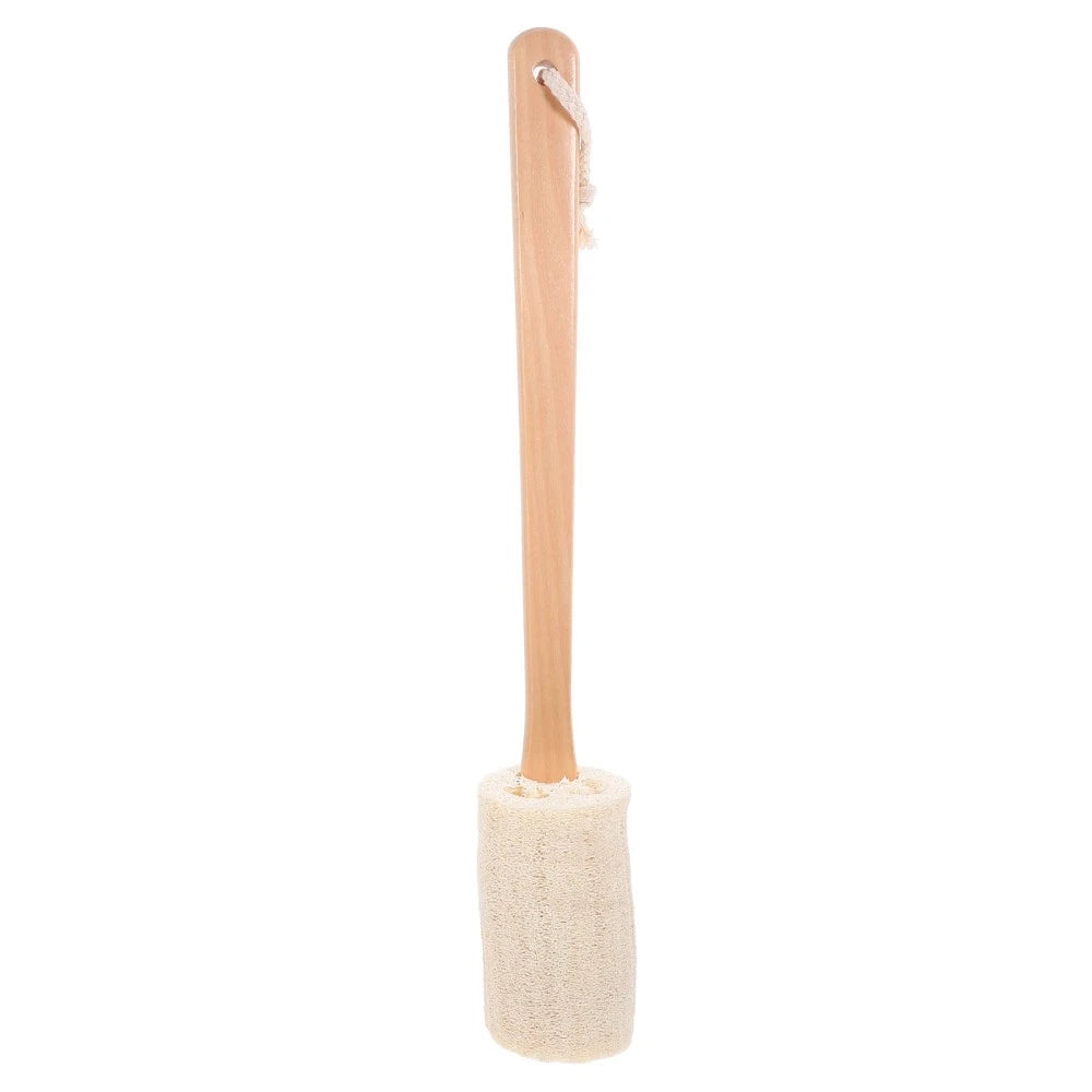 Natural Loofah Exfoliating Brush Long Handle Bath Cleaning Tool