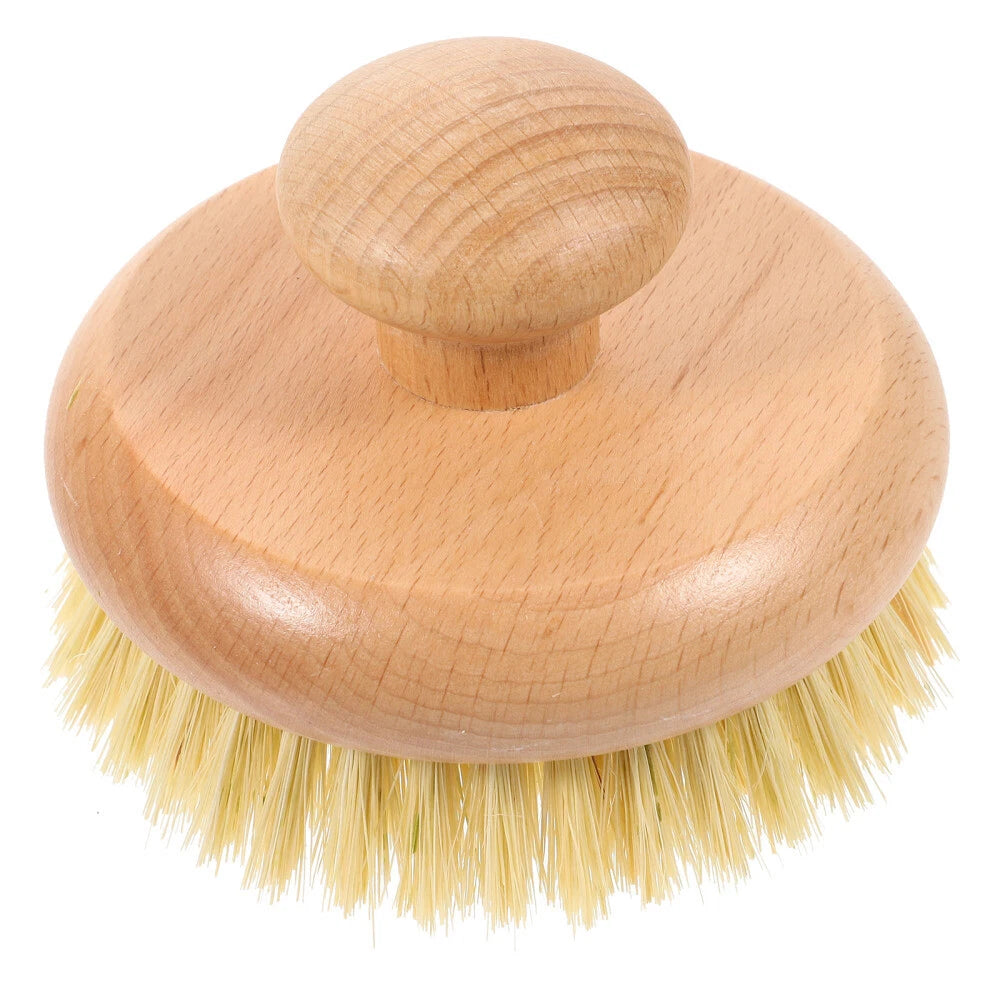 1pc Household Bath Brush Massage Brush Round-shaped Handle Cleaning Brush