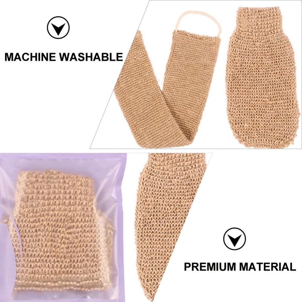 2Pcs Spa Exfoliating Bath Gloves for Deep Clean Ramie Jute Scrubber