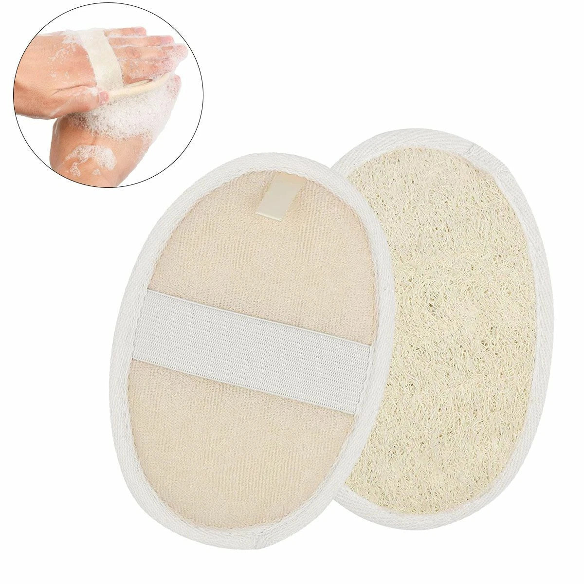 10 Exfoliating Loofah Pad Natural Face Luffa Body Sponge Scrubber Brush Bath Set