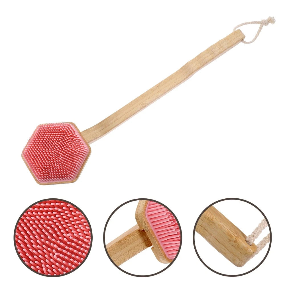 Bath Brush Exfoliating Body Scrub Silicone Scrubber Shower Bathing Back for