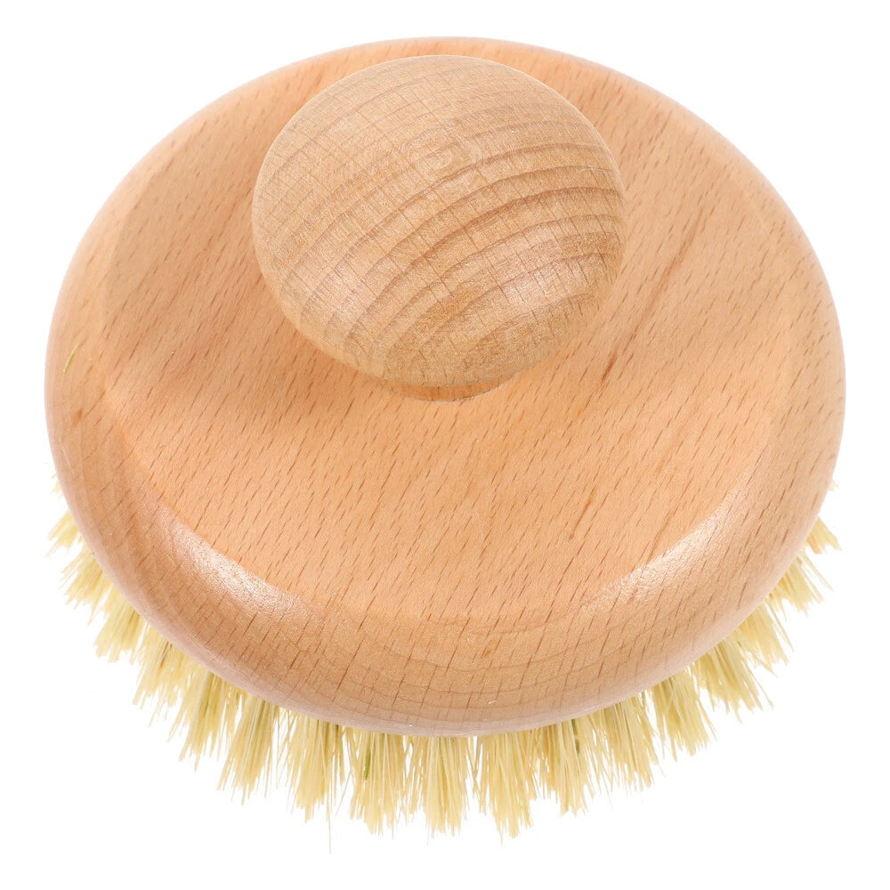1pc Household Bath Brush Massage Brush Round-shaped Handle Cleaning Brush