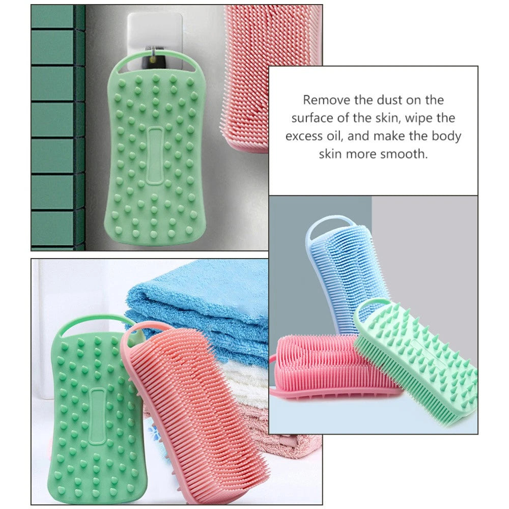 Silicone Body Scrubber Body Brush Hair Scalp Brush Dual Side Brush Silicone