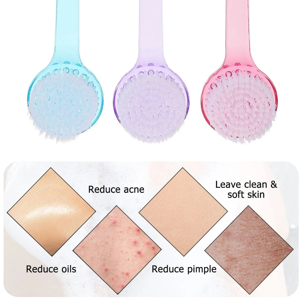 3 Pcs Bath Brush Bursh Shower Tool Back Loofah Exfoliating Body Scrubber